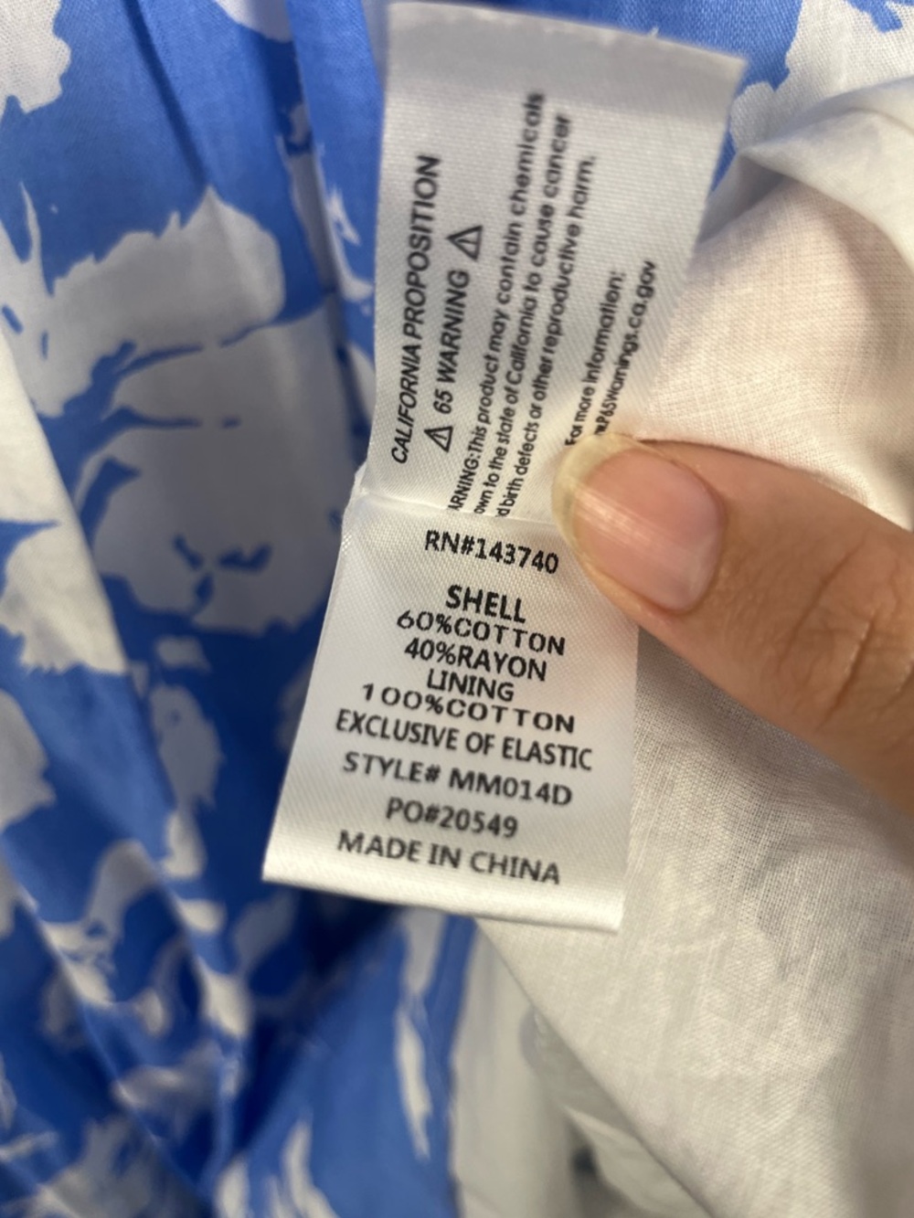 HYACINTH HOUSE Blue and White Floral Cisco Maxi Dress Size XXS - Picture 9 of 12